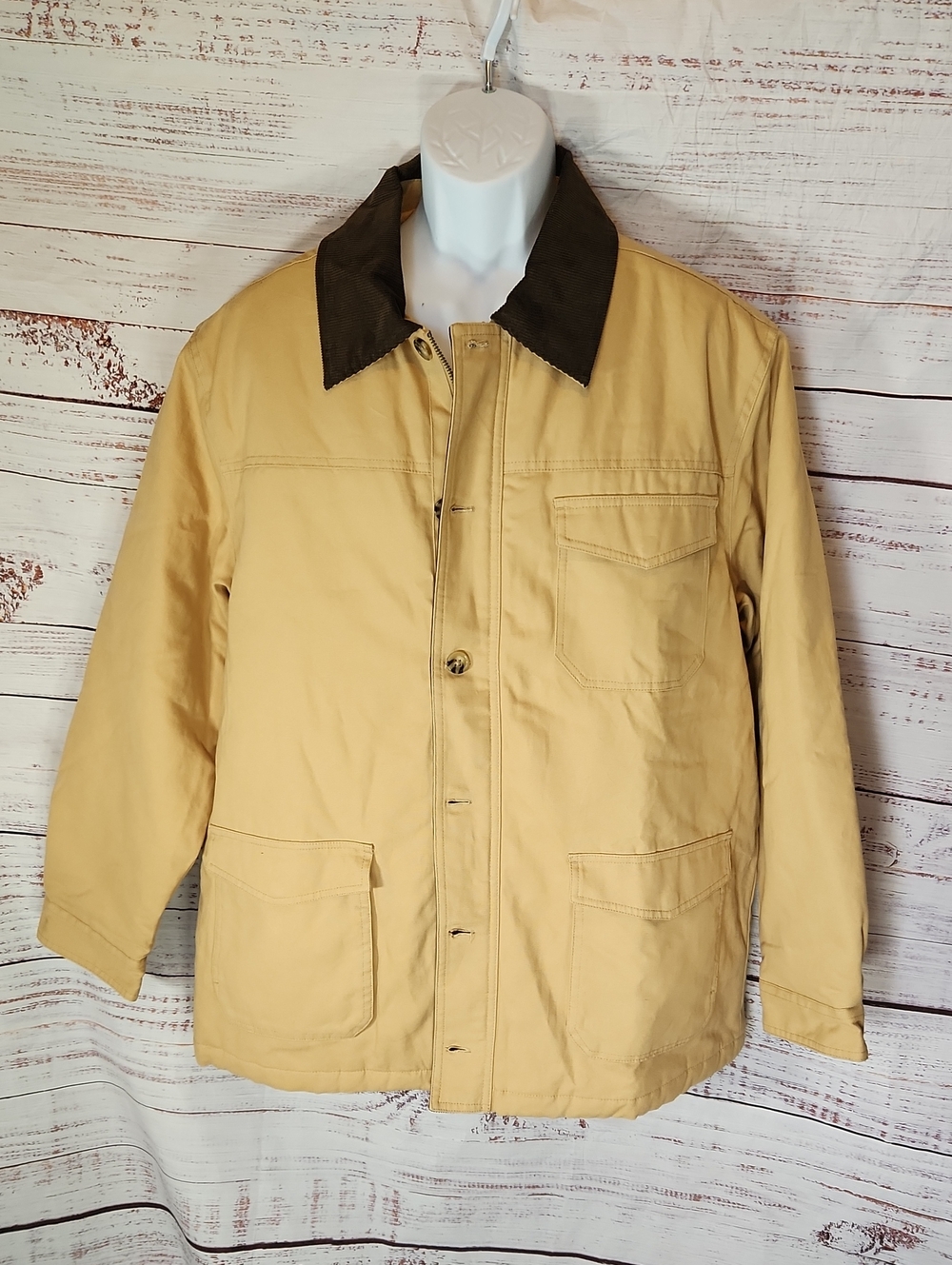 NWT Men's Tan Field Jacket with Contrast Brown Collar